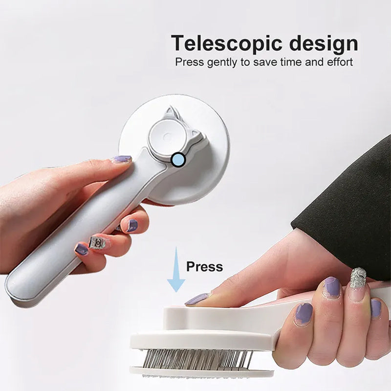 CN Cat Grooming Brush, Self Cleaning Slicker Brushes For Dogs Pet Hair Removal Comb Stainless Steel Needle Cat Brush Self Cleaning For Cats Dogs Hair Remover Scraper Pet Grooming Tool