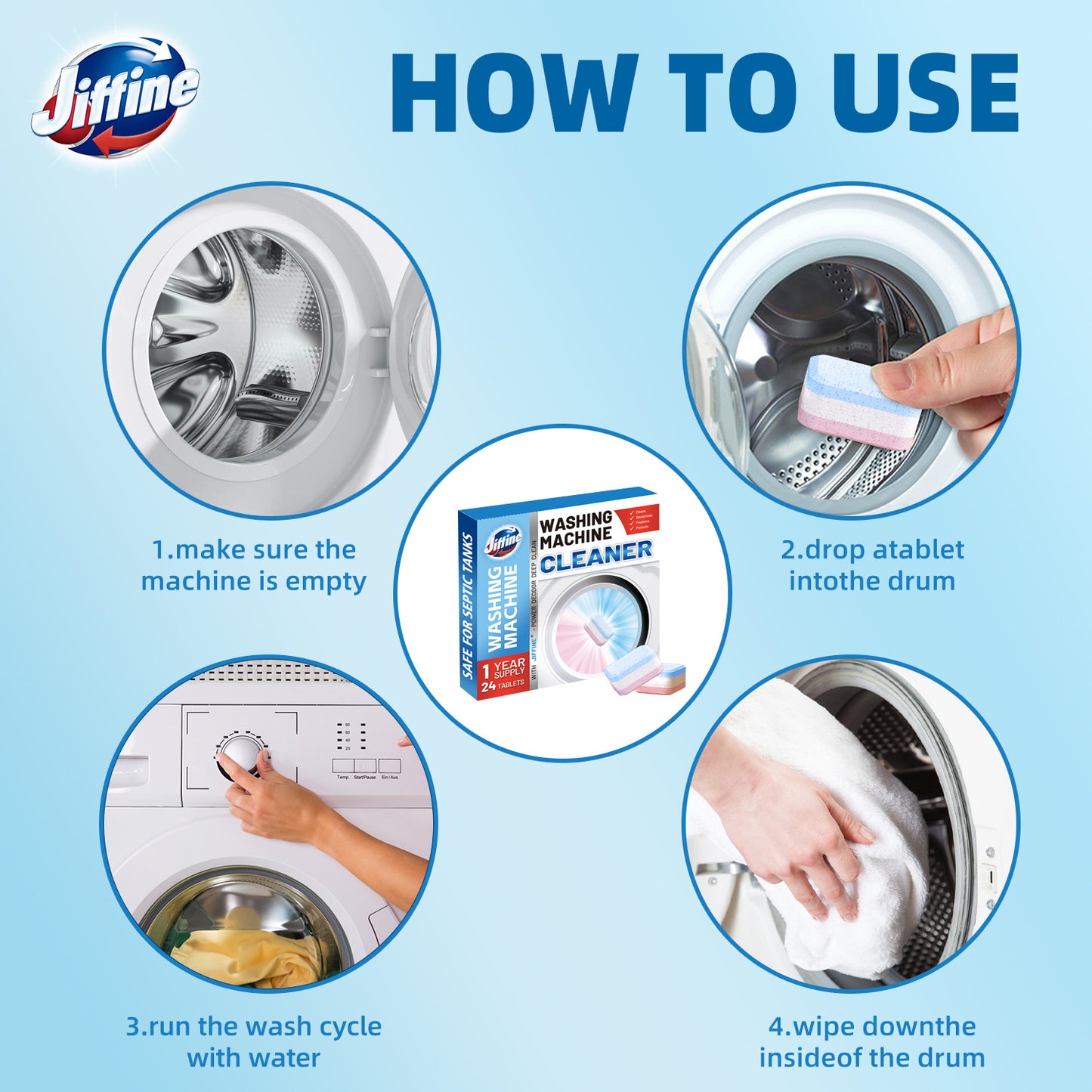 JIFFINE Washing Machine Cleaner